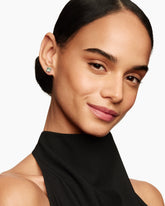 Petite Chatelaine® Stud Earrings in Sterling Silver with Prasiolite and Diamonds, 6mm